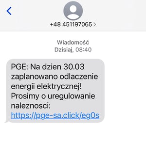 PGE SMS oszustwo