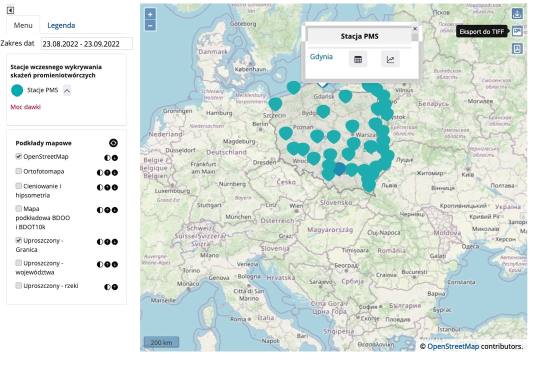 Mapa promieniowania w Polsce